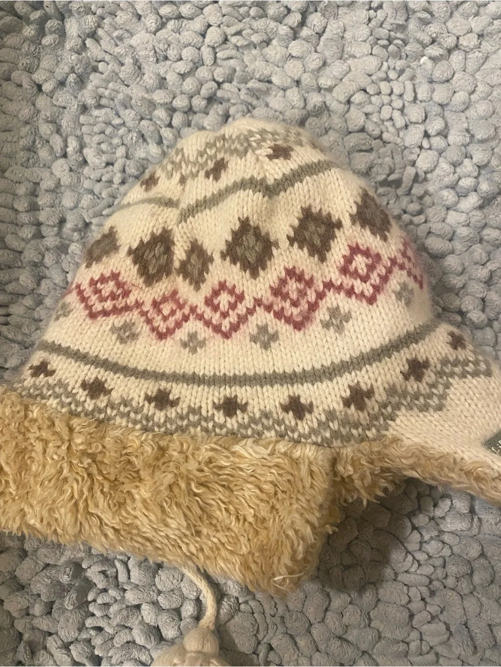 Life is Good Youth Winter Ear Flap Beanie Knit With Angora Lining